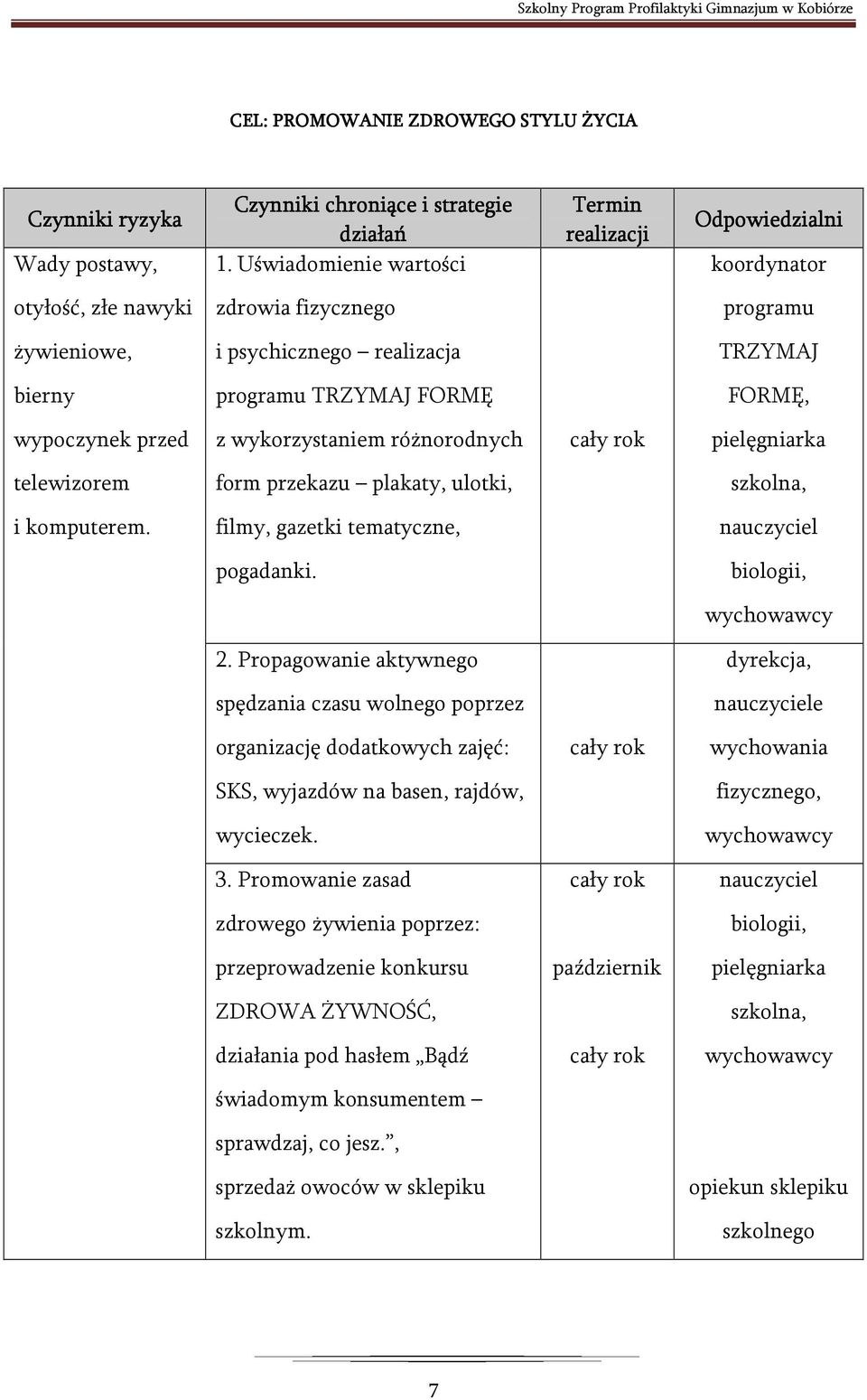 wypoczynek przed z wykorzystaniem różnorodnych pielęgniarka telewizorem form przekazu plakaty, ulotki, szkolna, i komputerem. filmy, gazetki tematyczne, nauczyciel pogadanki. biologii, 2.