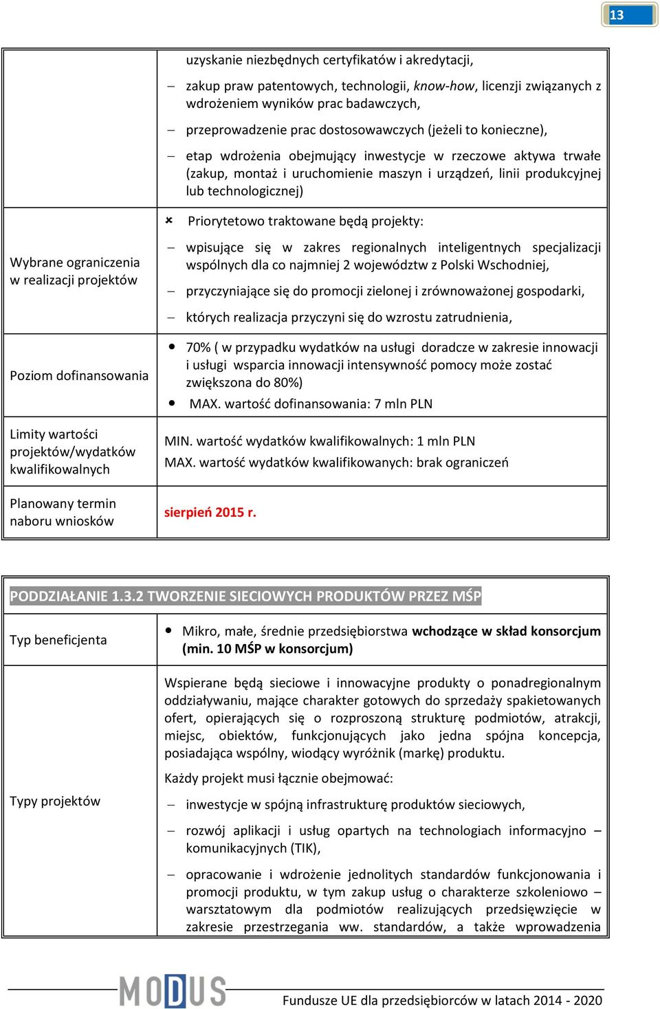 będą projekty: wpisujące się w zakres regionalnych inteligentnych specjalizacji wspólnych dla co najmniej 2 województw z Polski Wschodniej, przyczyniające się do promocji zielonej i zrównoważonej