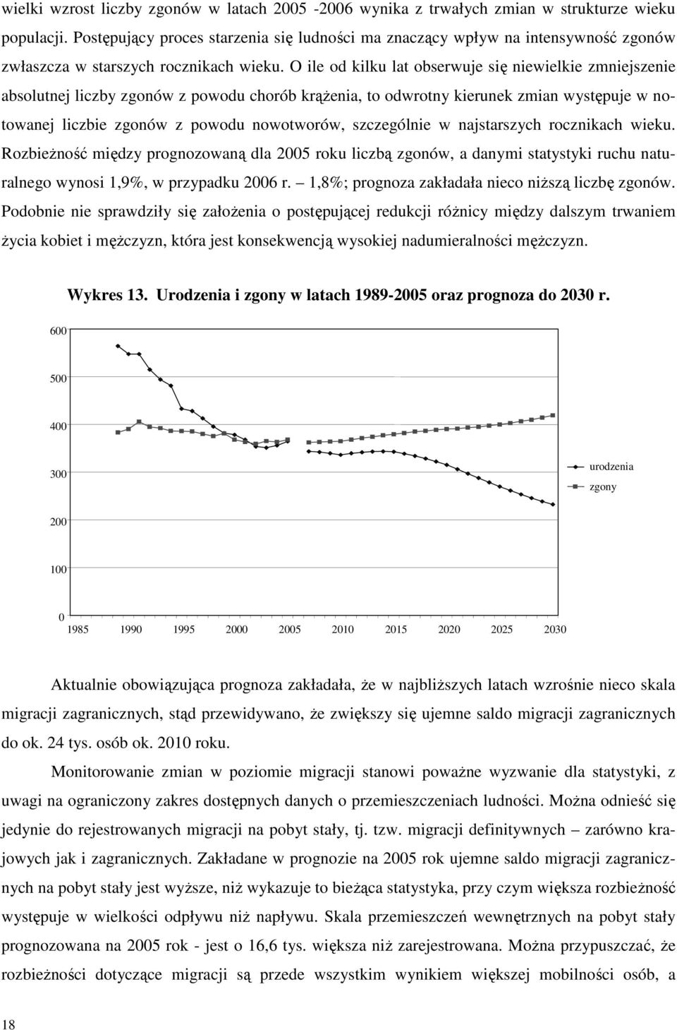 O ile od kilku lat obserwuje się niewielkie zmniejszenie absolutnej liczby zgonów z powodu chorób krąŝenia, to odwrotny kierunek zmian występuje w notowanej liczbie zgonów z powodu nowotworów,