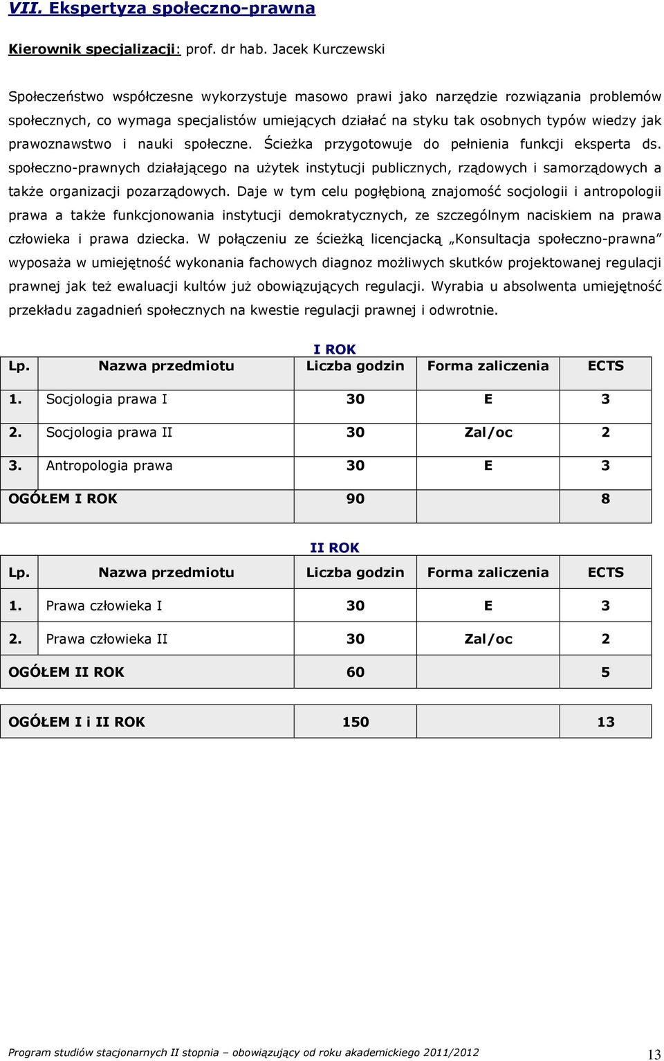 prawoznawstwo i nauki społeczne. Ścieżka przygotowuje do pełnienia funkcji eksperta ds.