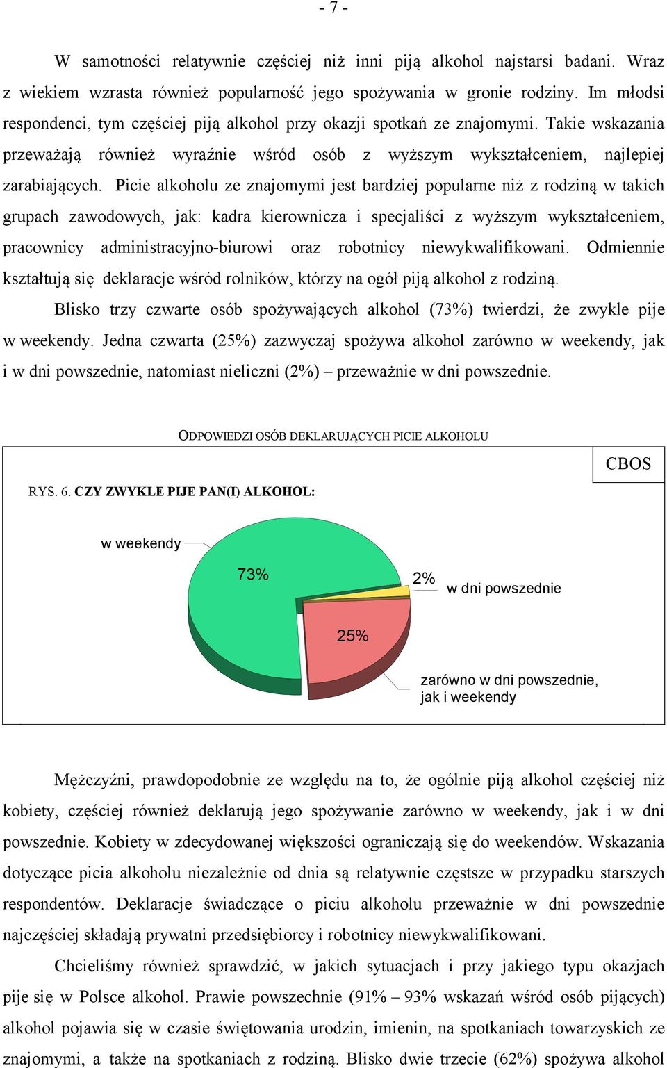 Picie alkoholu ze znajomymi jest bardziej popularne niż z rodziną w takich grupach zawodowych, jak: kadra kierownicza i specjaliści z wyższym wykształceniem, pracownicy administracyjno-biurowi oraz