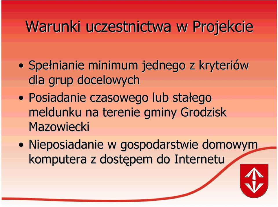 stałego meldunku na terenie gminy Grodzisk Mazowiecki