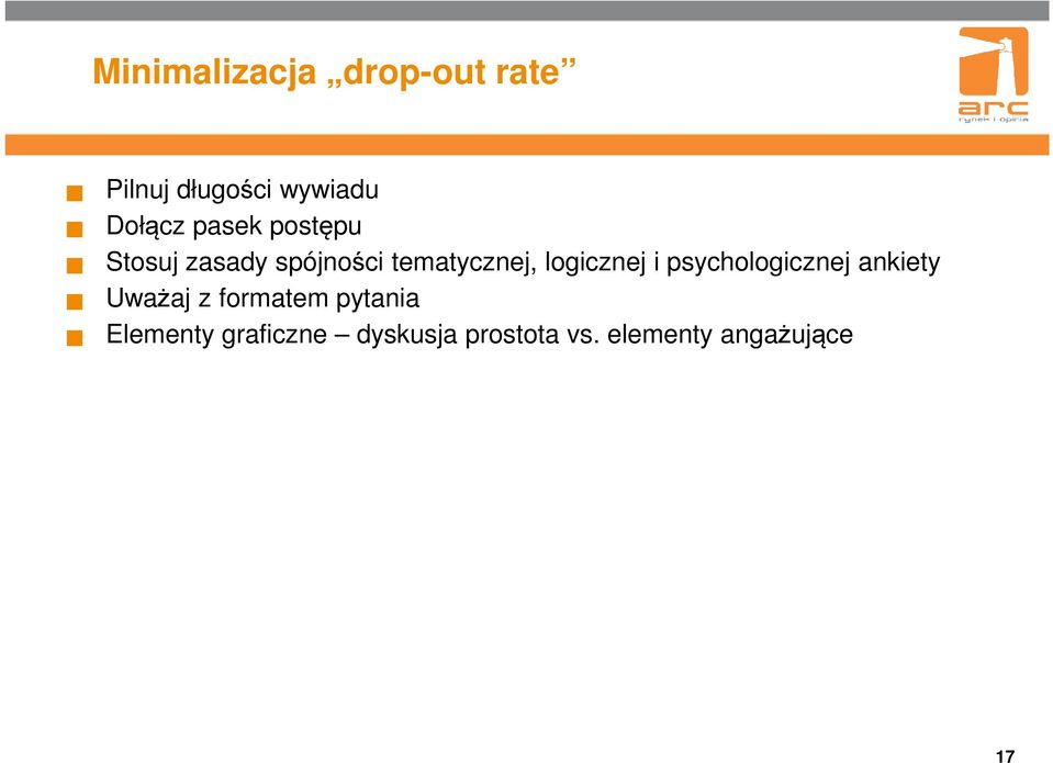 logicznej i psychologicznej ankiety Uważaj z formatem