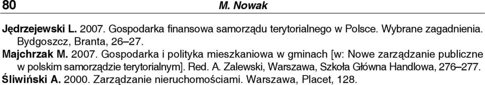 Gospodarka i polityka mieszkaniowa w gminach [w: Nowe zarządzanie publiczne w polskim samorządzie