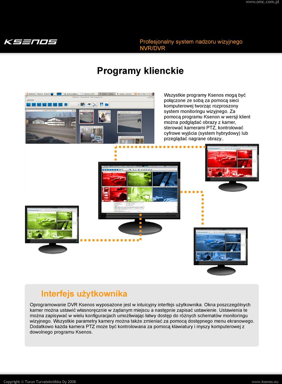 . Interfejs użytkownika Oprogramowanie DVR Ksenos wyposażone jest w intuicyjny interfejs użytkownika.