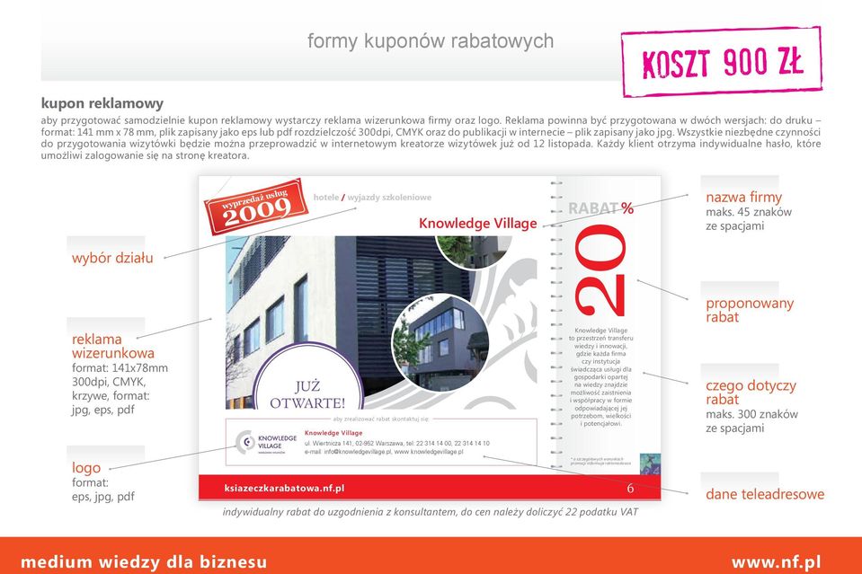 Wszystkie niezbędne czynności do przygotowania wizytówki będzie można przeprowadzić w internetowym kreatorze wizytówek już od 12 listopada.