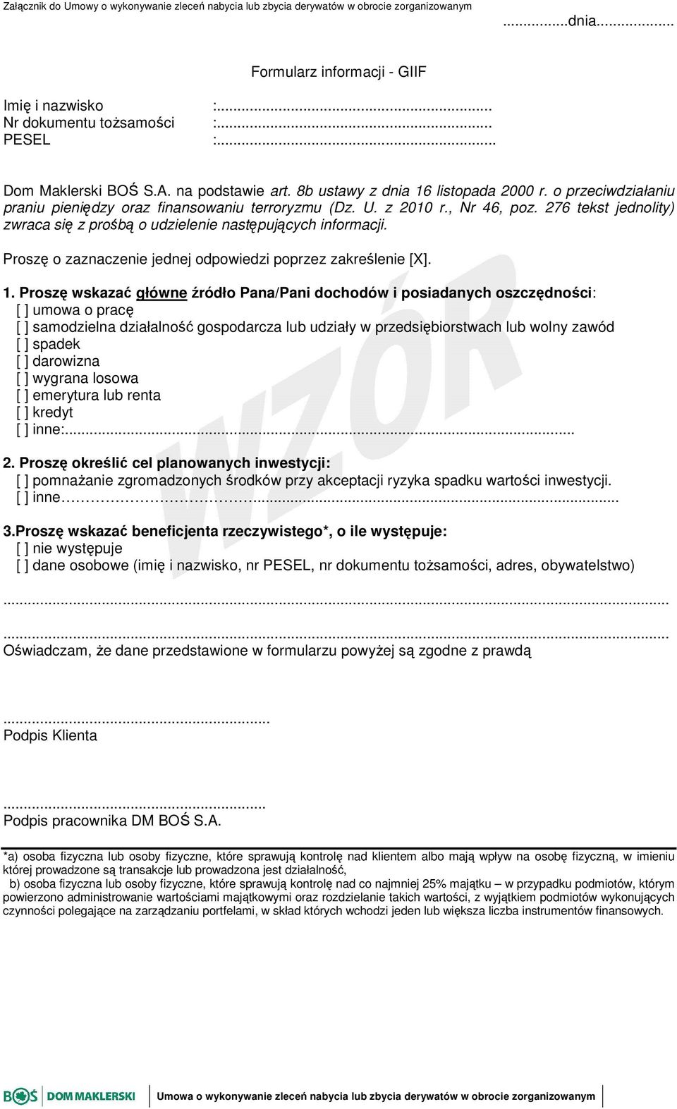 Proszę o zaznaczenie jednej odpowiedzi poprzez zakreślenie [X]. 1.