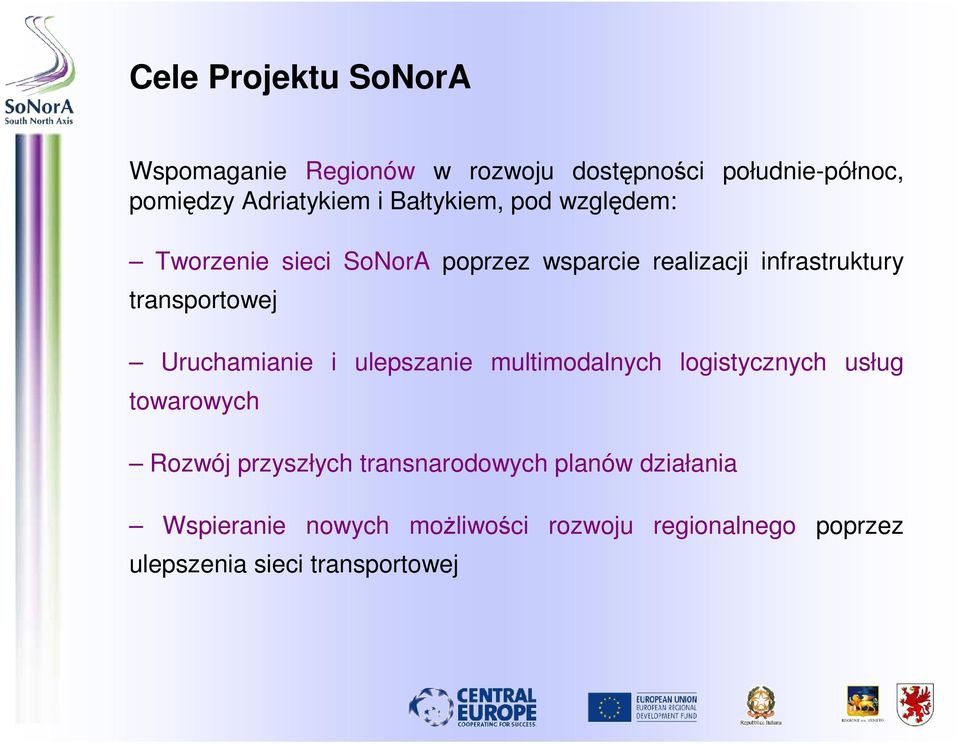 Uruchamianie i ulepszanie multimodalnych logistycznych usług towarowych Rozwój przyszłych