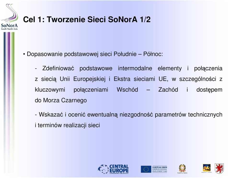 Ekstra sieciami UE, w szczególności z kluczowymi połączeniami Wschód Zachód i dostępem do