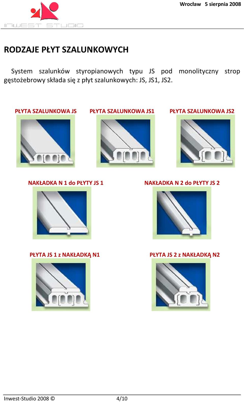 PŁYTA SZALUNKOWA JS PŁYTA SZALUNKOWA JS1 PŁYTA SZALUNKOWA JS2 NAKŁADKA N 1 do PŁYTY