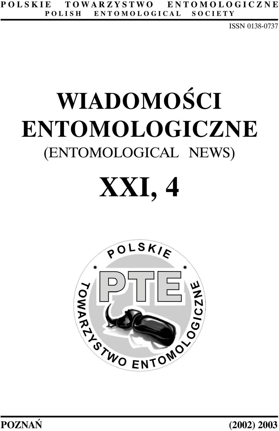 L S O C I E T Y ISSN 0138-0737 WIADOMOŚCI