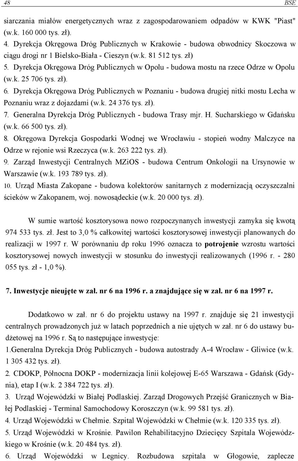 Dyrekcja Okręgowa Dróg Publicznych w Opolu - budowa mostu na rzece Odrze w Opolu (w.k. 25 706 tys. zł). 6.