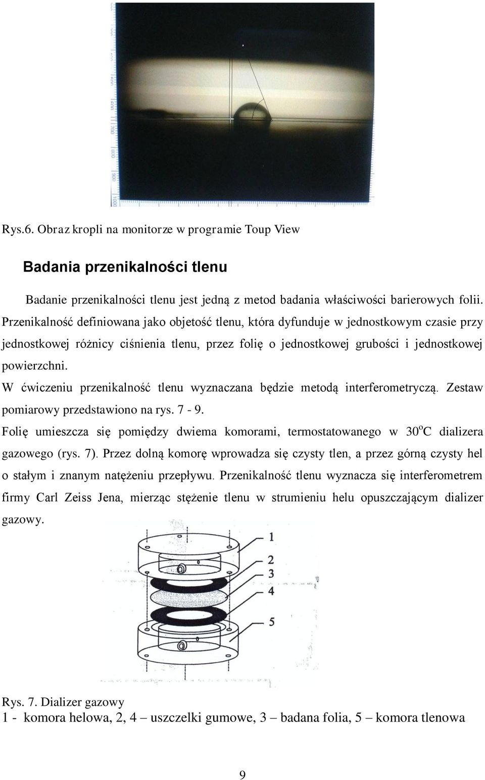 W ćwiczeniu przenikalność tlenu wyznaczana będzie metodą interferometryczą. Zestaw pomiarowy przedstawiono na rys. 7-9.