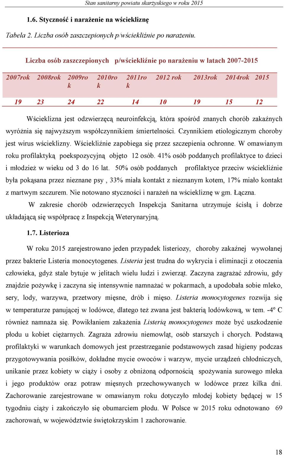 odzwierzęcą neuroinfekcją, która spośród znanych chorób zakaźnych wyróżnia się najwyższym współczynnikiem śmiertelności. Czynnikiem etiologicznym choroby jest wirus wścieklizny.