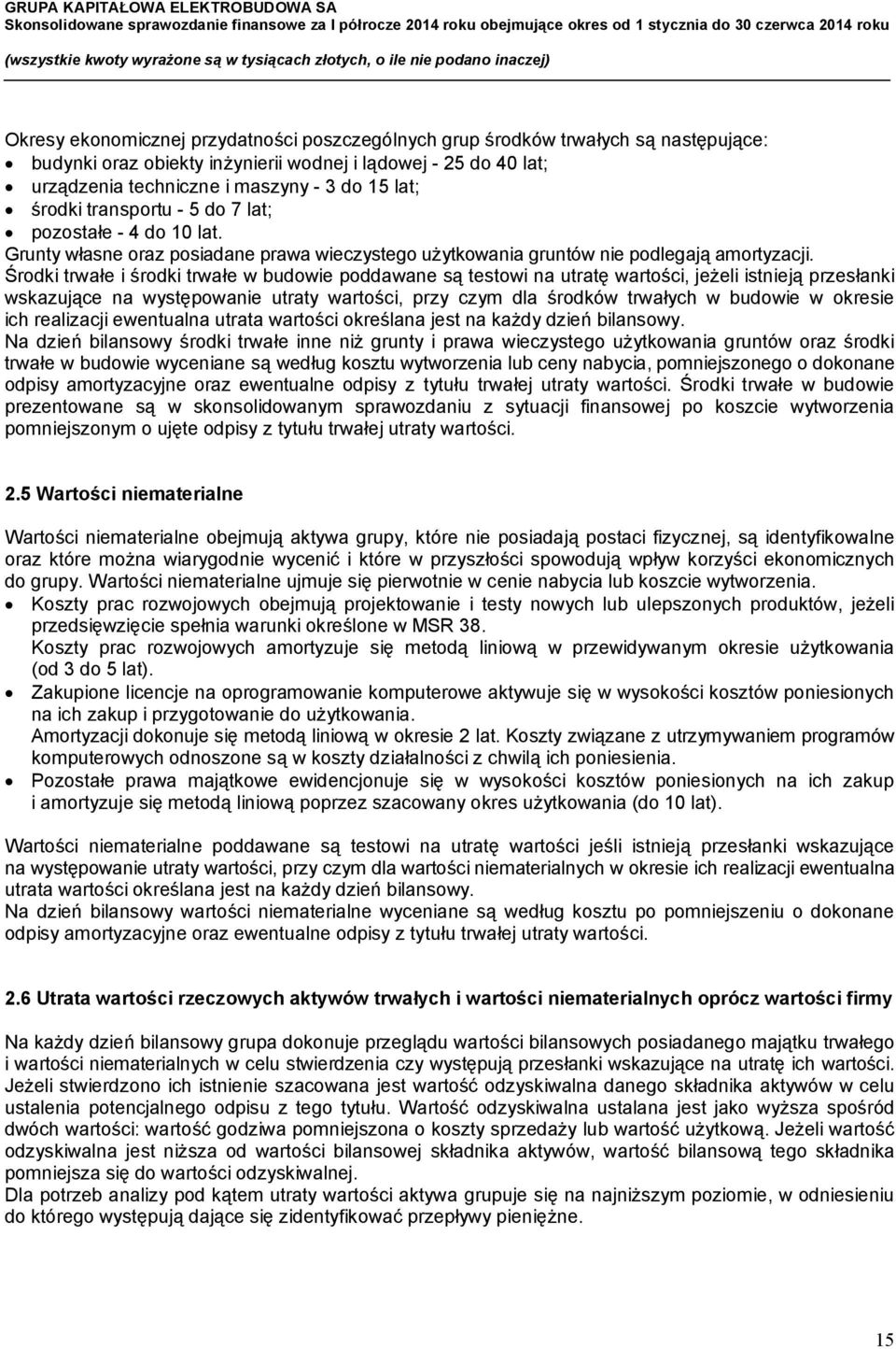 10 lat. Grunty własne oraz posiadane prawa wieczystego użytkowania gruntów nie podlegają amortyzacji.