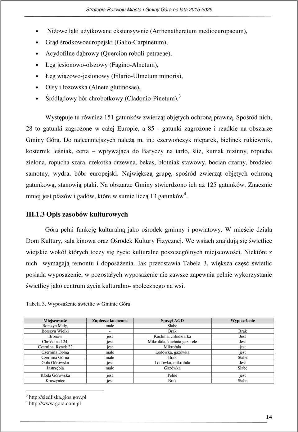 3 Występuje tu również 151 gatunków zwierząt objętych ochroną prawną. Spośród nich, 28 to gatunki zagrożone w całej Europie, a 85 - gatunki zagrożone i rzadkie na obszarze Gminy Góra.