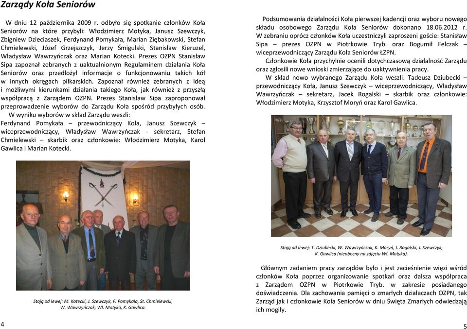 Grzejszczyk, Jerzy Śmigulski, Stanisław Kieruzel, Władysław Wawrzyńczak oraz Marian Kotecki.