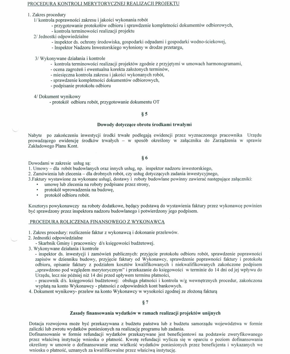 projektu 2/ Jednostki odpowiedzialne - inspektor ds.