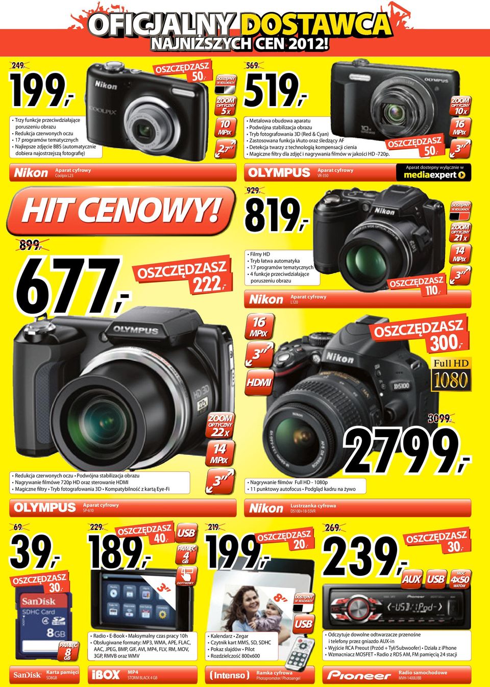 kompensacji cienia Magiczne filtry dla zdjęć i nagrywania filmów w jakości HD -720p. 1 16 parat cyfrowy parat cyfrowy Coolpix L23 VR-350 50, 3 parat dostepny wyłącznie w 929, HIT CENOWY!