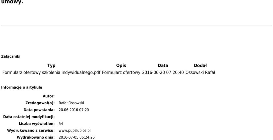 Zredagował(a): Rafał Ossowski Data powstania: 20.06.