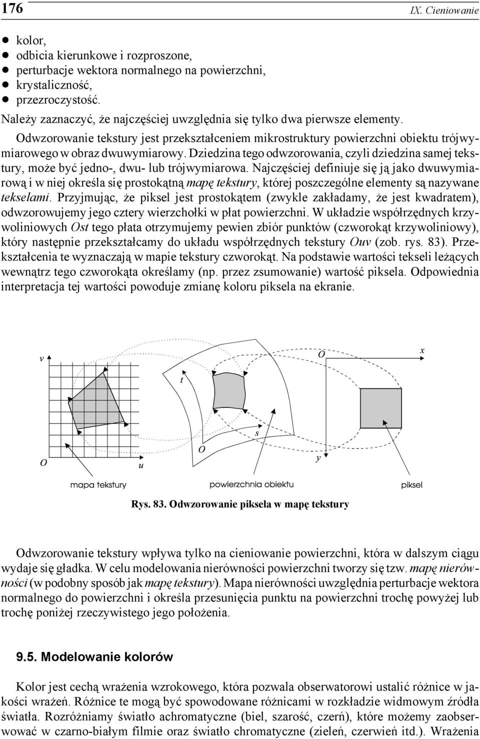 Dziedzina tego odwzorowania, czyli dziedzina samej tekstury, może być jedno-, dwu- lub trójwymiarowa.