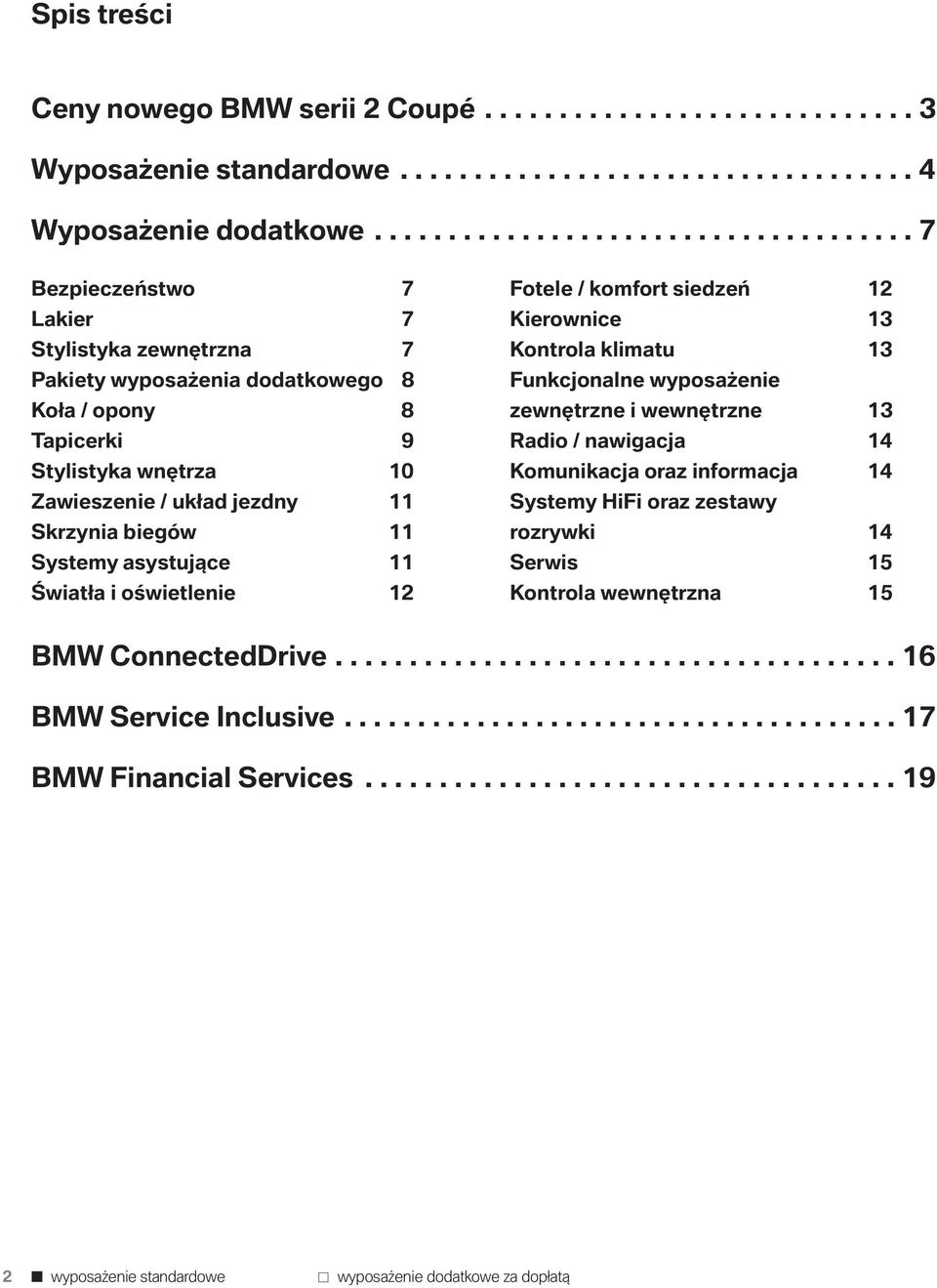 11 Skrzynia biegów 11 Systemy asystujące 11 Światła i oświetlenie 12 Fotele / komfort siedzeń 12 Kierownice 13 Kontrola klimatu 13 Funkcjonalne wyposażenie zewnętrzne i wewnętrzne 13 Radio /