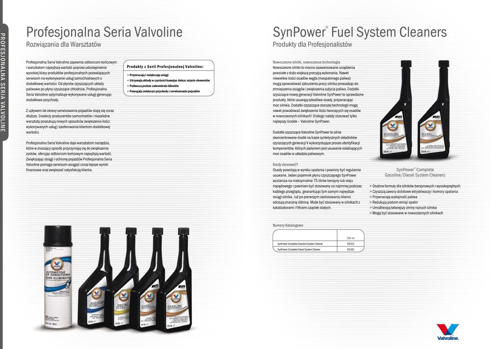 Od płynów czyszczących układy paliwowe po płyny czyszczące chłodnice, Profesjonalna Seria Valvoline optymalizuje wykonywane usługi generując dodatkowe przychody.
