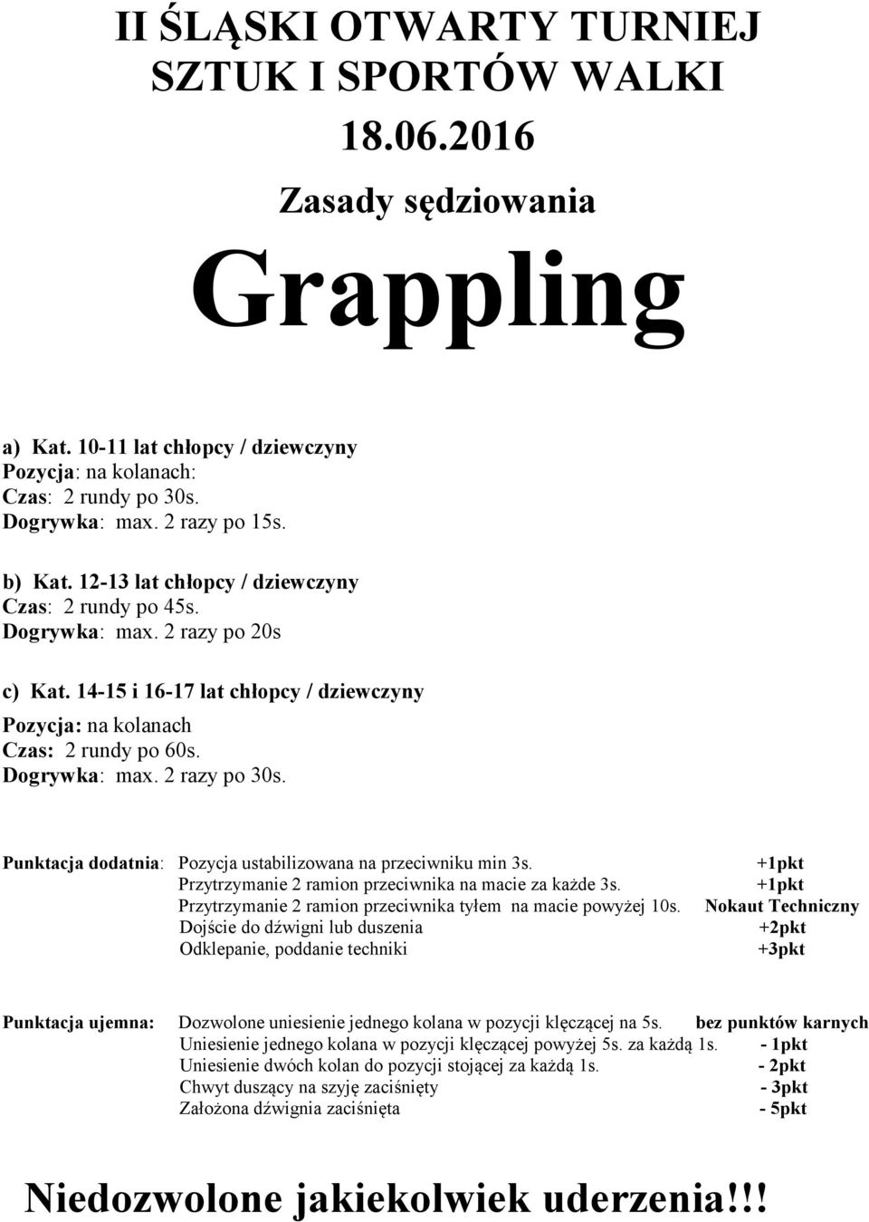 Przytrzymanie 2 ramion przeciwnika tyłem na macie powyżej 10s.