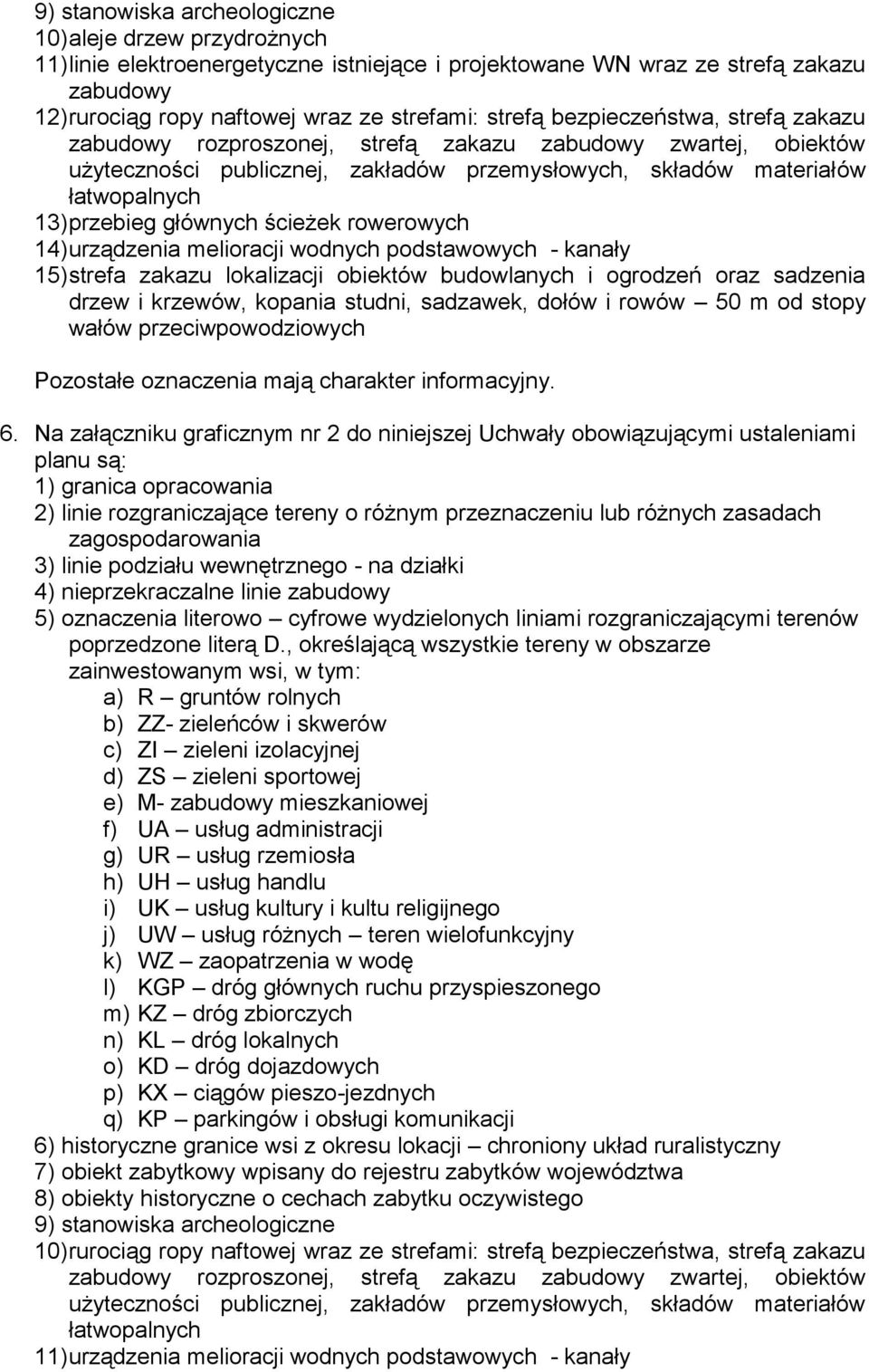 ścieżek rowerowych 14) urządzenia melioracji wodnych podstawowych - kanały 15) strefa zakazu lokalizacji obiektów budowlanych i ogrodzeń oraz sadzenia drzew i krzewów, kopania studni, sadzawek, dołów