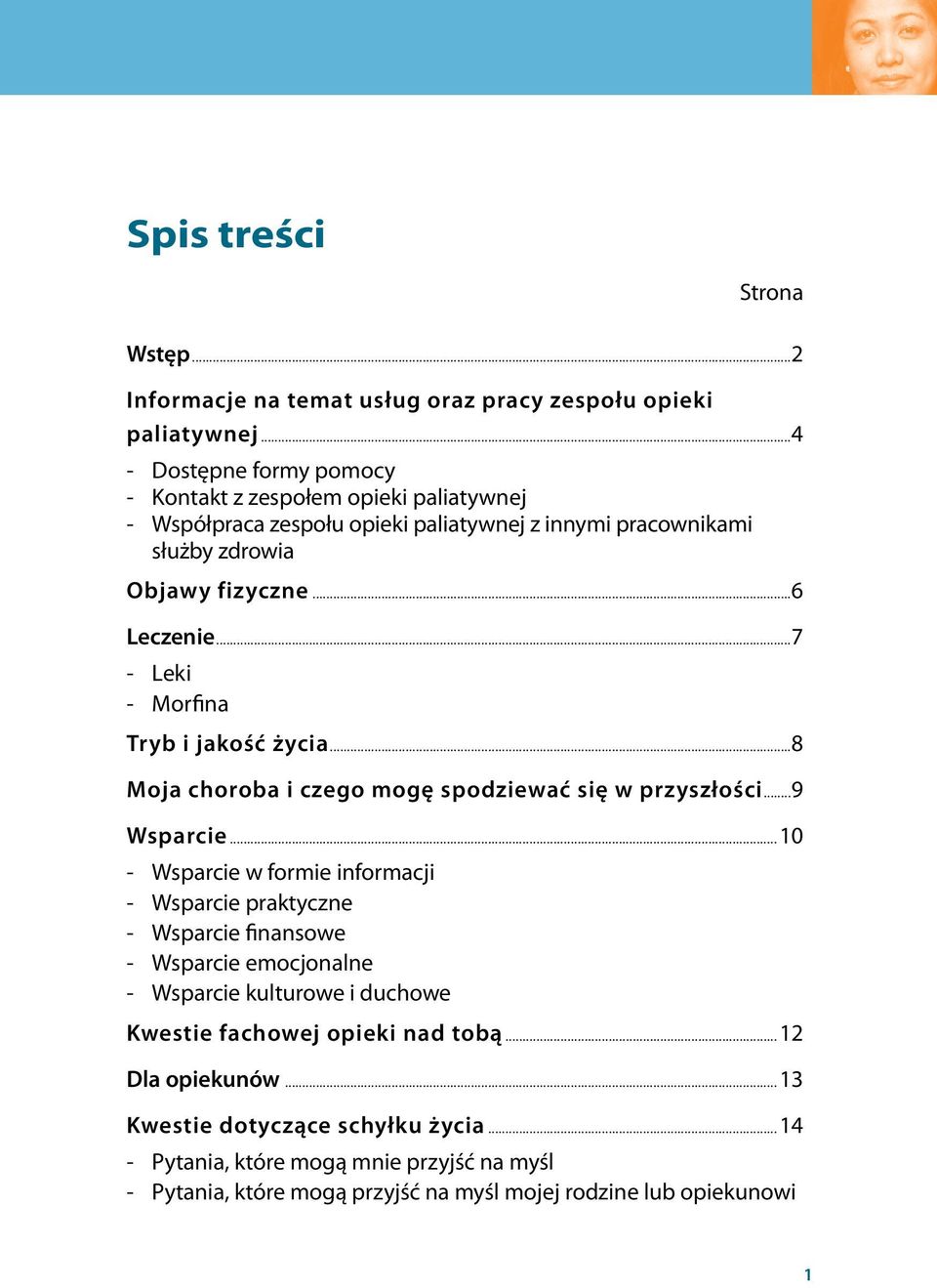 ..7 - Leki - Morfina Tryb i jakość życia...8 Moja choroba i czego mogę spodziewać się w przyszłości...9 Wsparcie.