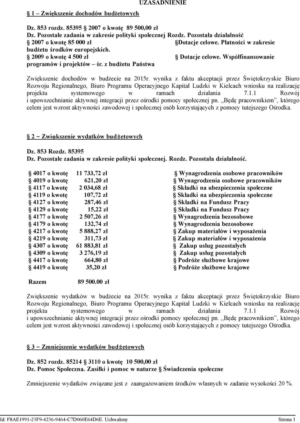 z budżetu Państwa Zwiększenie dochodów w budżecie na 2015r.