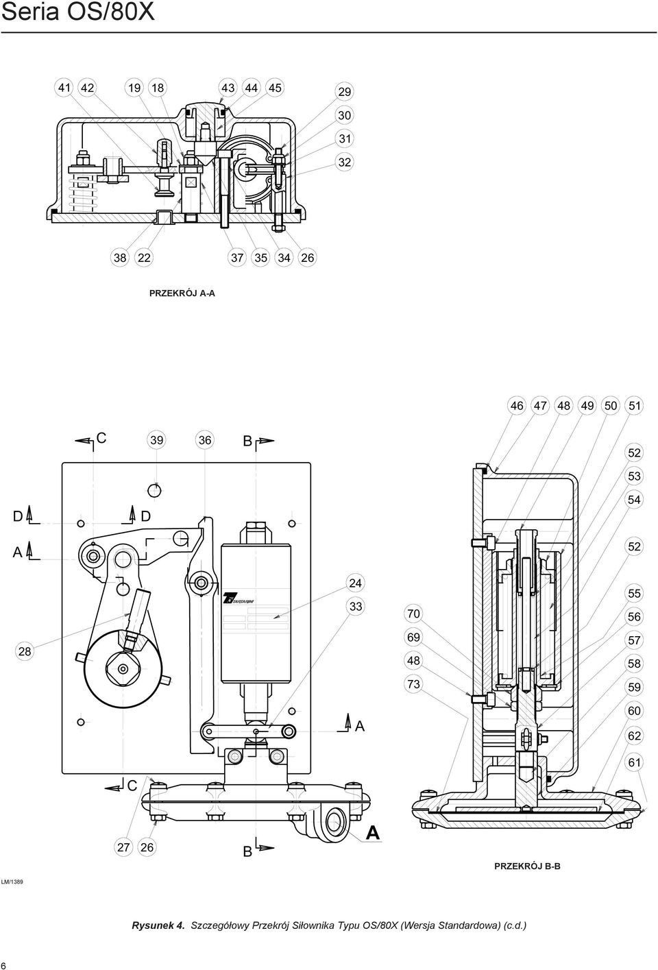 28 69 48 57 58 73 59 60 62 C 61 27 26 B PRZEKRÓJ B-B LM/1389 Rysunek 4.