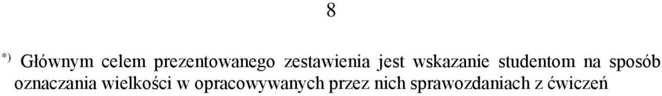 na sposób oznaczania wielkości w