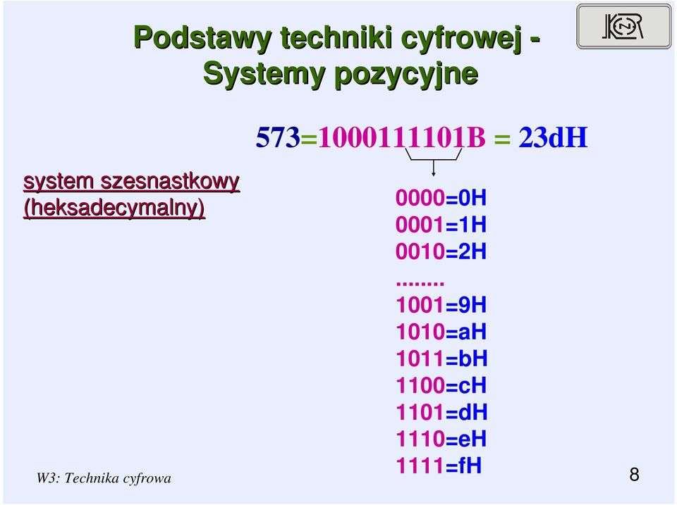 (heksadecymalny) 573=B = 23dH =H =H =2H.