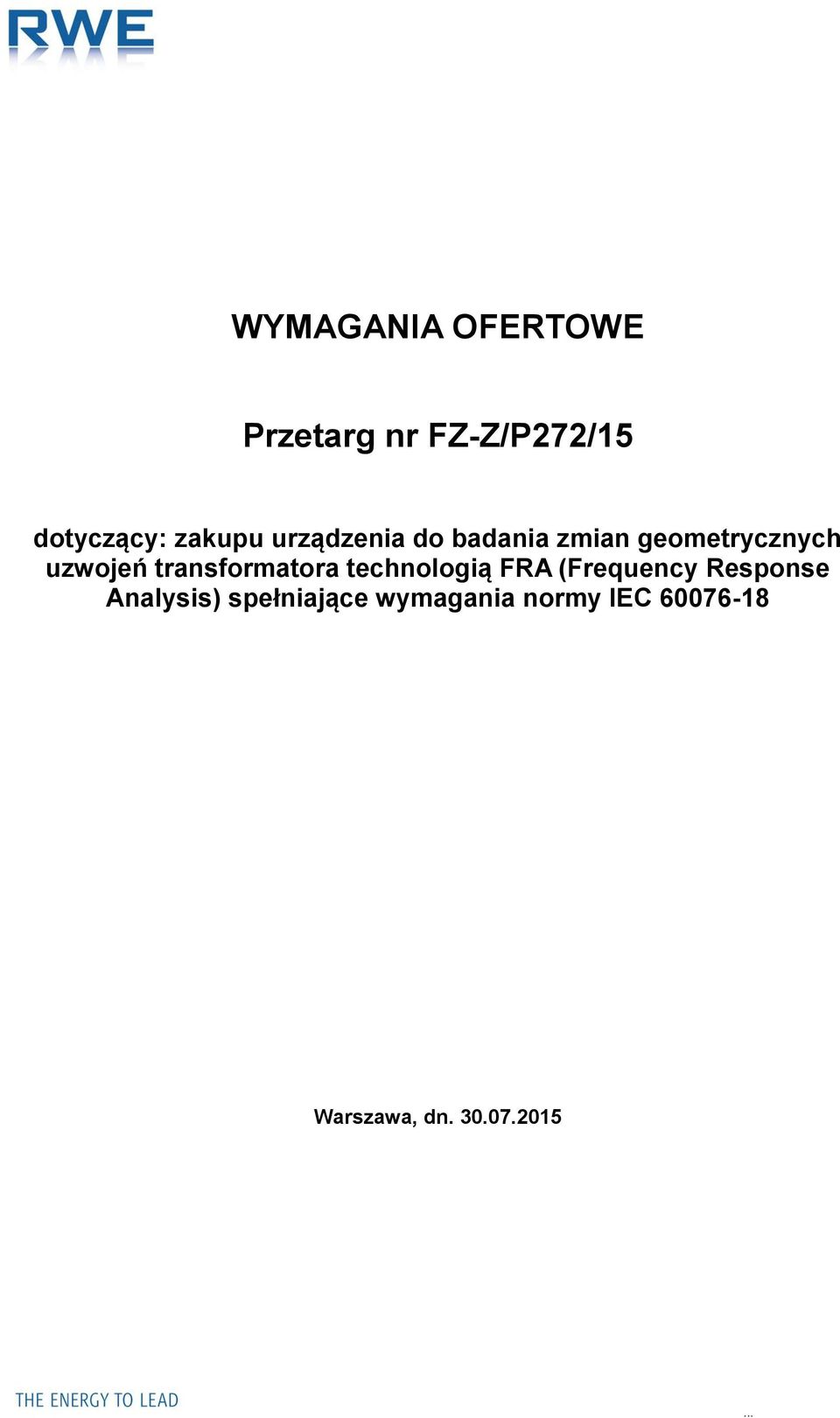 transformatora technologią FRA (Frequency Response