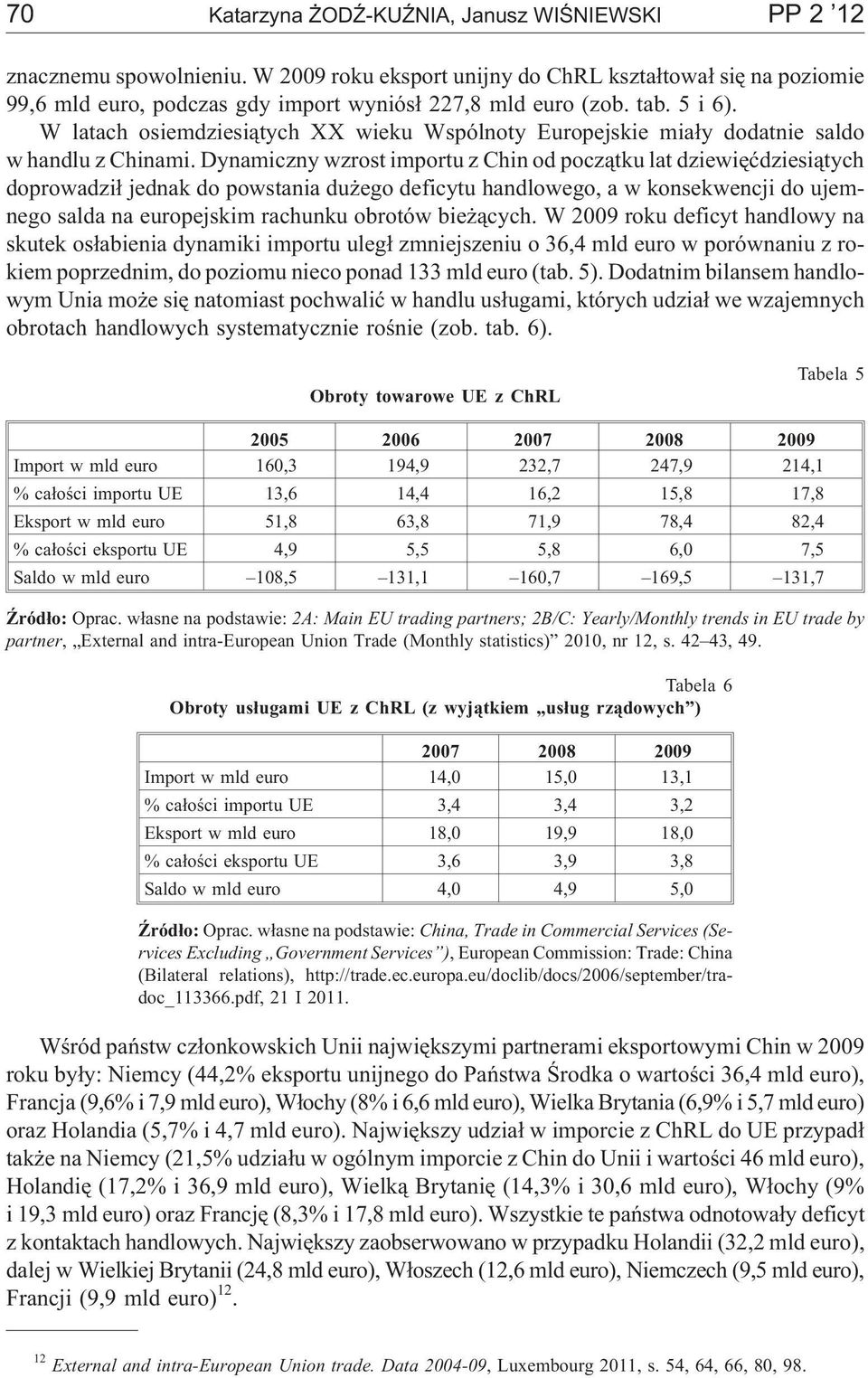 Dynamiczny wzrost importu z Chin od pocz¹tku lat dziewiêædziesi¹tych doprowadzi³ jednak do powstania du ego deficytu handlowego, a w konsekwencji do ujemnego salda na europejskim rachunku obrotów bie