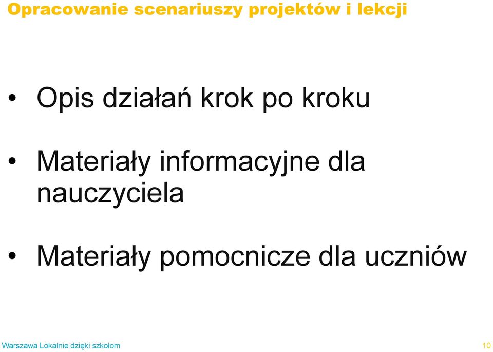 Materiały informacyjne dla