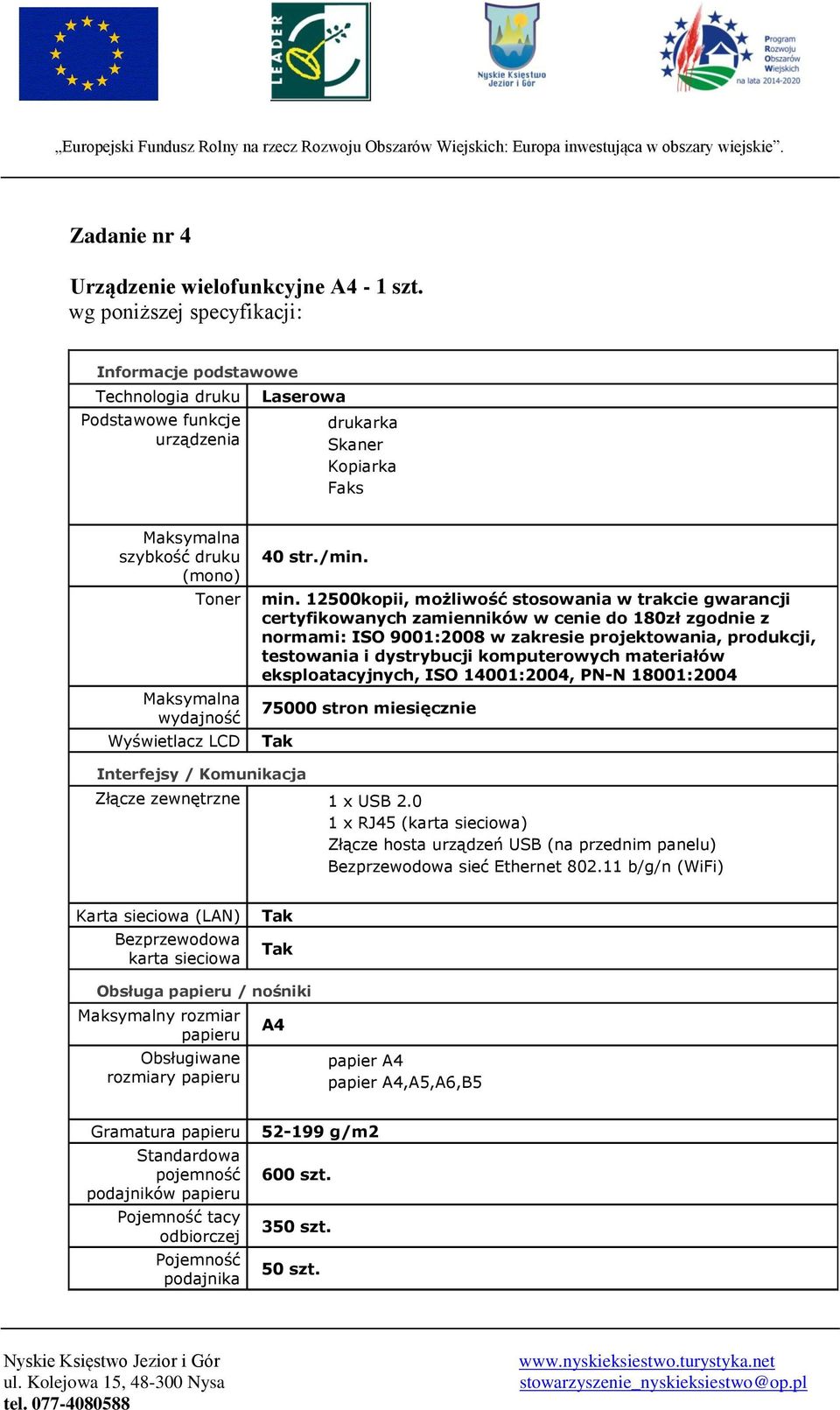 Wyświetlacz LCD 40 str./min. min.