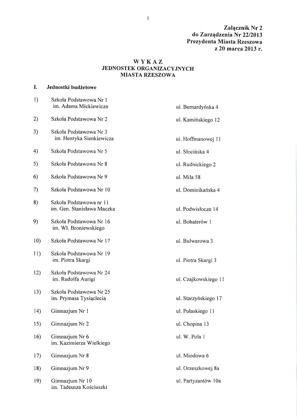 Henryka Sienkiewicza Szkola Podstawowa Nr 5 Szkota Podstawowa Nr 8 Szkola Podstawowa Nr 9 Szkola Podstawowa Nr 10 Szkota Podstawowa nr 11 im. Gen. Stanislawa Maczka Szkola Podstawowa Nr 16 im. WI.