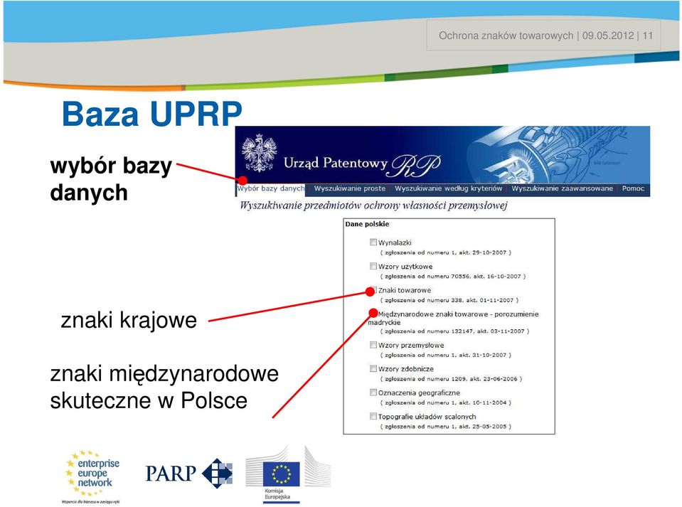 2012 Date # 11 Baza UPRP wybór bazy