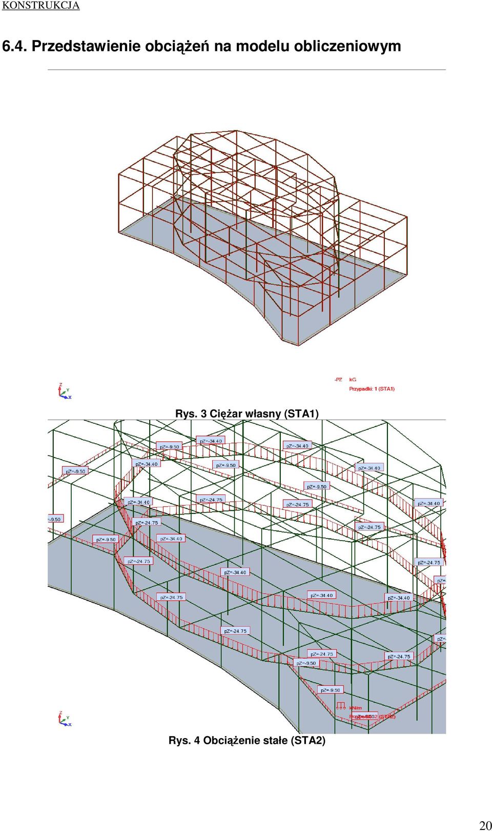 3 CięŜar własny (STA1) Rys.