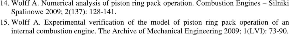 Experimental verification of the model of piston ring pack operation of an