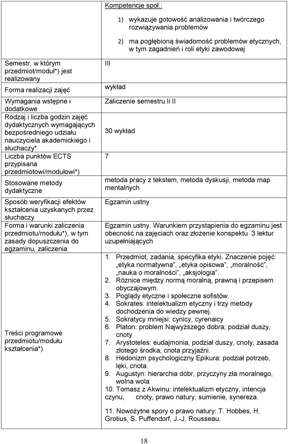 jest realizowany Forma realizacji zajęć Wymagania wstępne i dodatkowe Rodzaj i liczba godzin zajęć dydaktycznych wymagających bezpośredniego udziału nauczyciela akademickiego i słuchaczy* Liczba