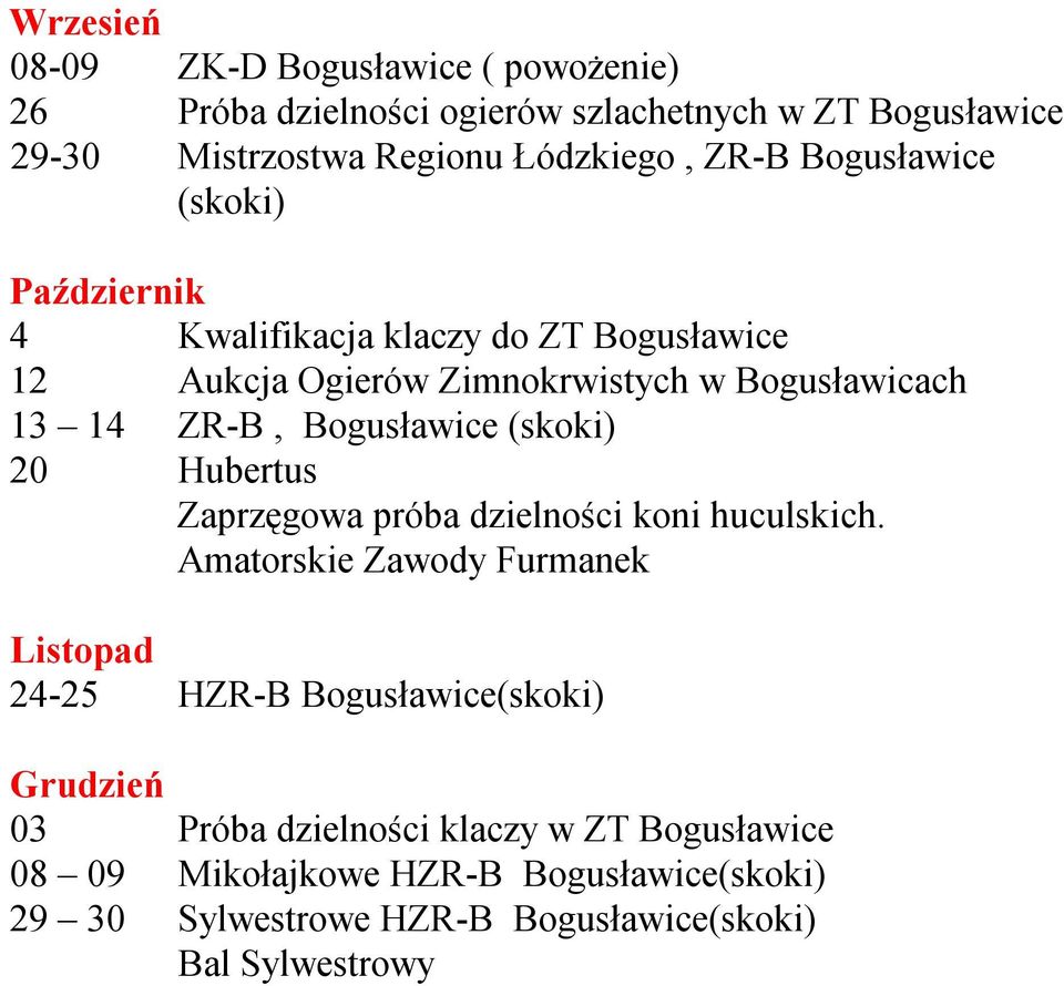 Bogusławice (skoki) 20 Hubertus Zaprzęgowa próba dzielności koni huculskich.