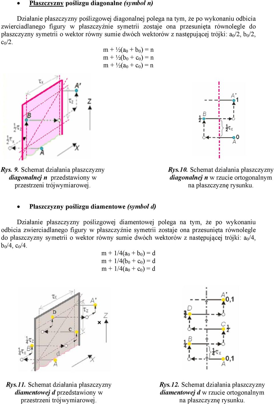 Schemat diałania płascn diagonalnej n predstawion w prestreni trójwmiarowej. Rs.. Schemat diałania płascn diagonalnej n w rucie ortogonalnm na płascnę rsunku.