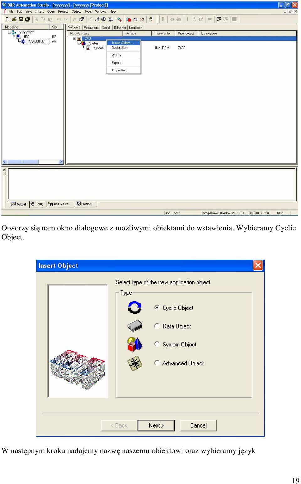 Wybieramy Cyclic Object.