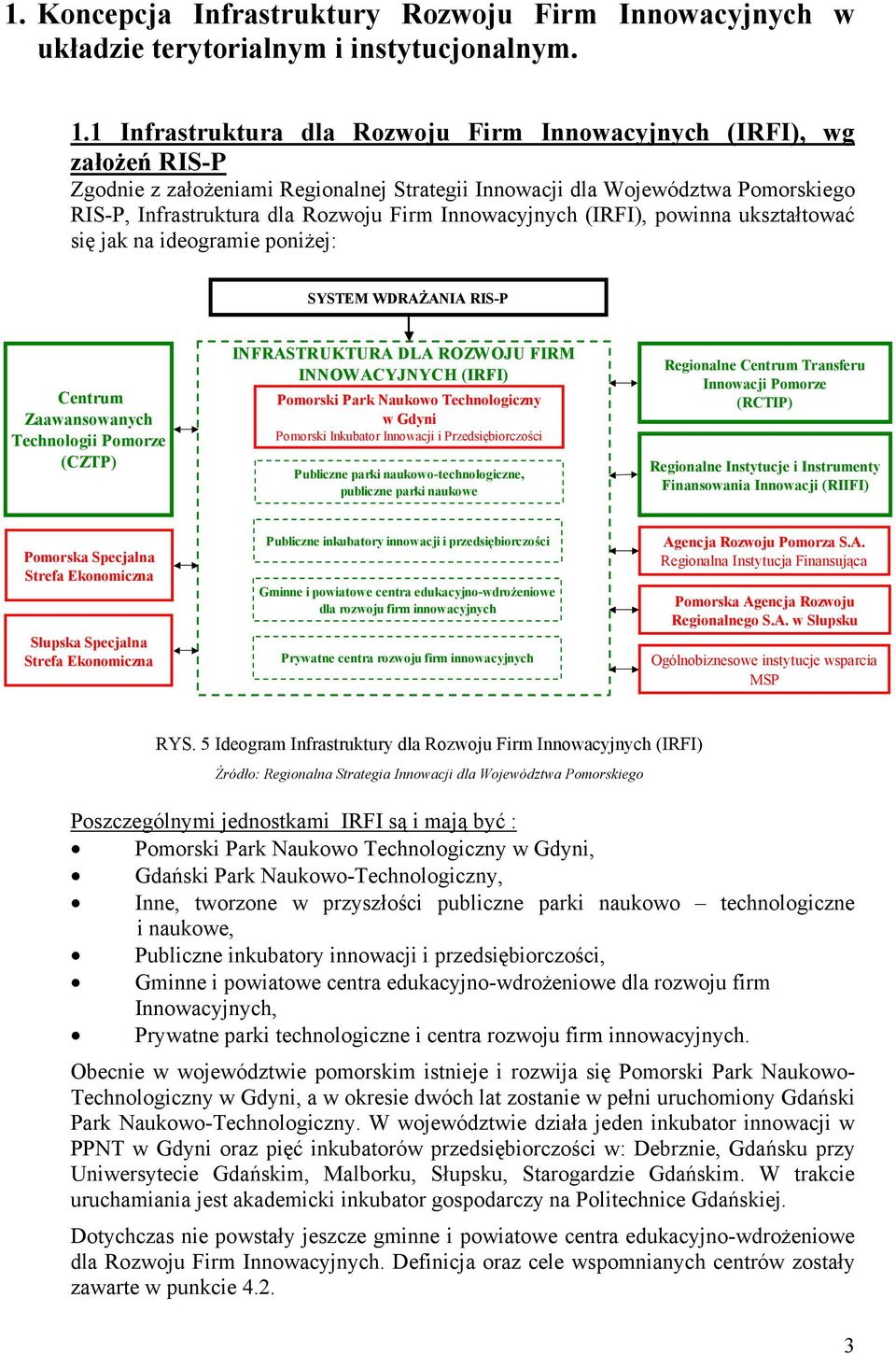 Innowacyjnych (IRFI), powinna ukształtować się jak na ideogramie poniżej: SYSTEM WDRAŻANIA RIS-P Centrum Zaawansowanych Technologii Pomorze (CZTP) INFRASTRUKTURA DLA ROZWOJU FIRM INNOWACYJNYCH (IRFI)