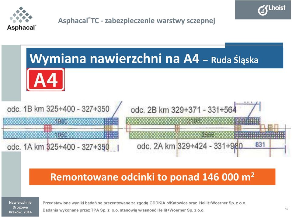 zgodą GDDKiA o/katowice oraz Heilit+Woerner Sp. z o.o. Badania wykonane przez TPA Sp.