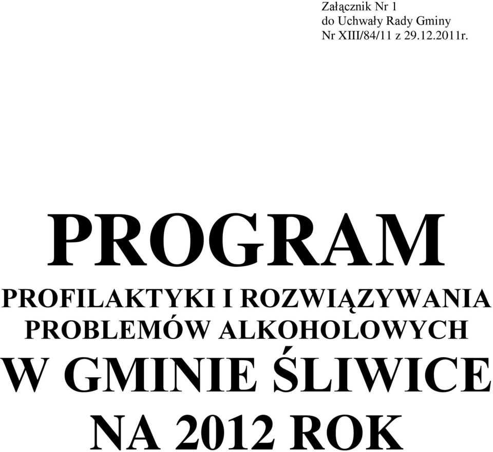 PROGRAM PROFILAKTYKI I ROZWIĄZYWANIA