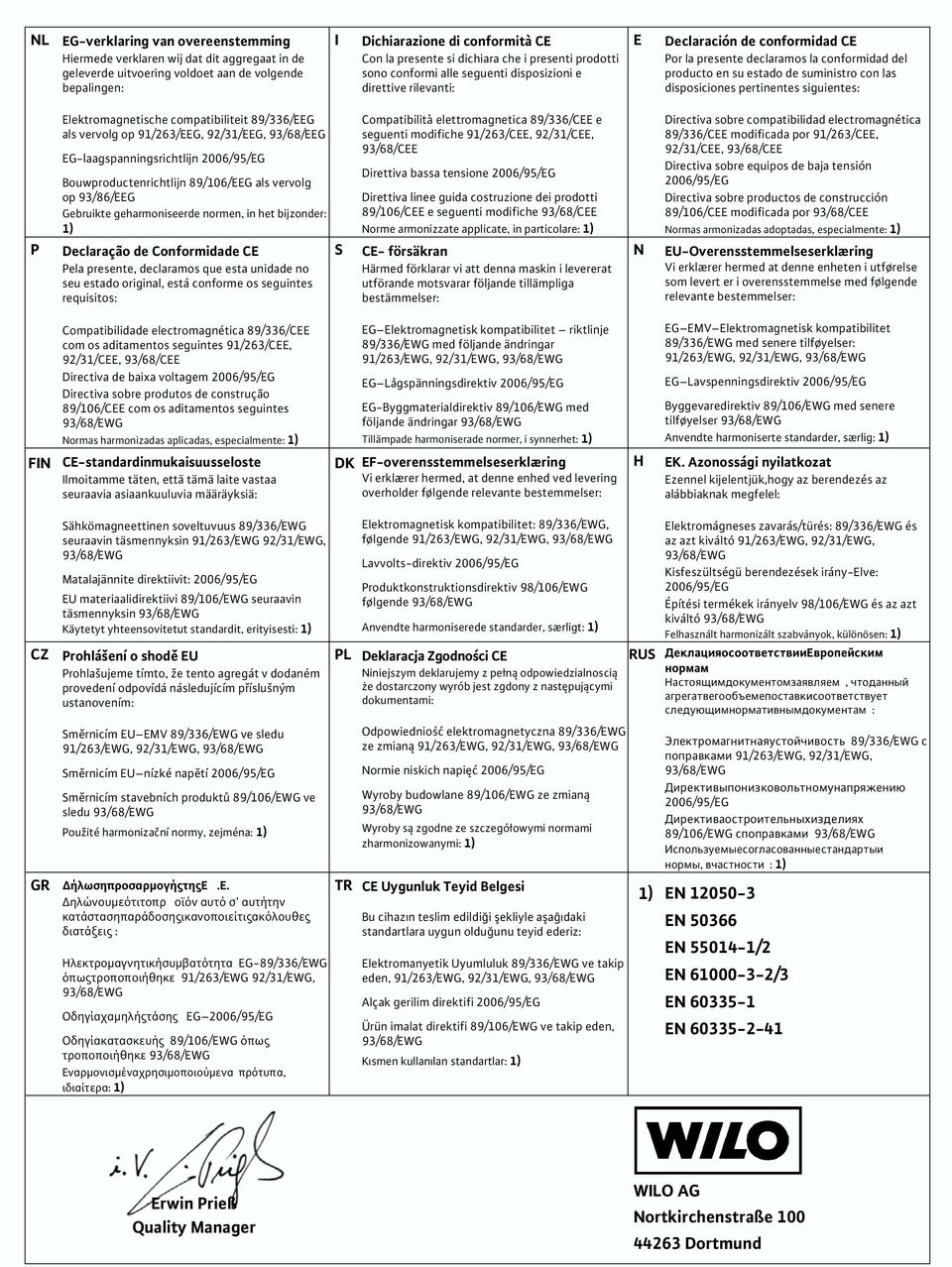 suministro con las disposiciones pertinentes siguientes: Elektromagnetische compatibiliteit 89/336/EEG als vervolg op 91/263/EEG, 92/31/EEG, 93/68/EEG EG-laagspanningsrichtlijn 2006/95/EG